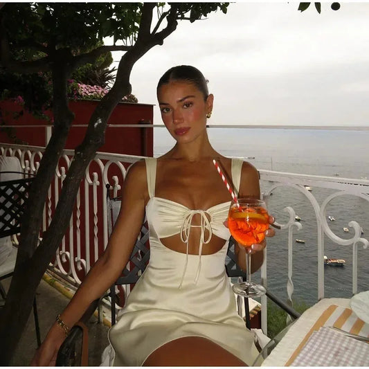 Satin Backless Mini Dress